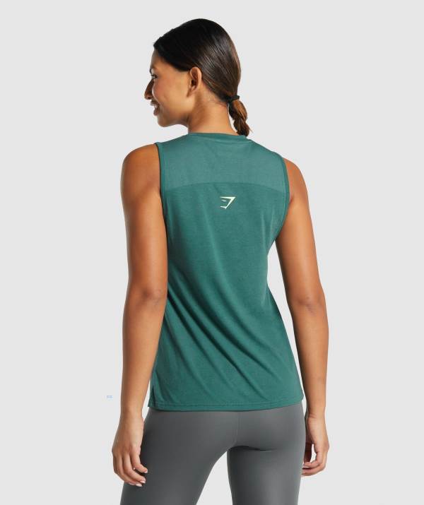 Damske Tielko Gymshark Animal Graphic Infill Zelene | KD9584123